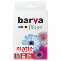 Фотобумага Barva 10x15, 80 g/m2, matt, 50арк (A180-254)