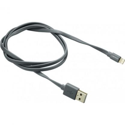 Дата кабель USB 2.0 AM to Lightning 1.0m MFI flat Dark gray Canyon (CNS-MFIC2DG)