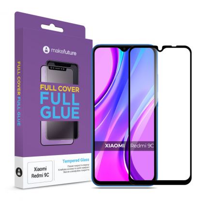 Скло захисне MakeFuture Xiaomi Redmi 9C Full Cover Full Glue (MGF-XR9C)