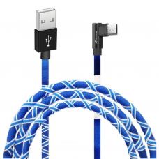 Дата кабель USB 2.0 AM to Micro 5P 1.0m White/Blue Grand-X (FM-08WB)