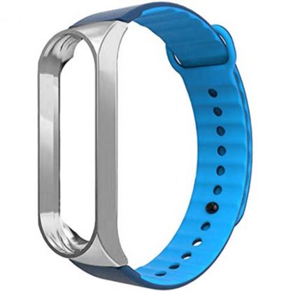 Ремешок для фитнес браслета Armorstandart Sport Silicone Band для Xiaomi Mi Band 3 Silver/Blue (ARM54515)