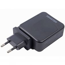 Зарядний пристрій Maxxter 1USB-A + 2USB-C (PD 65W+PD 18W + QC 3.0) (WC-PD65W-01)