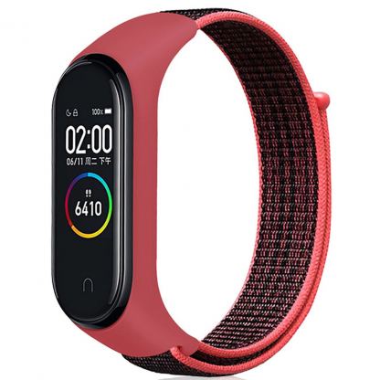 Ремешок для фитнес браслета BeCover Nylon Style для Xiaomi Mi Smart Band 5/6 Black-Red (705416)