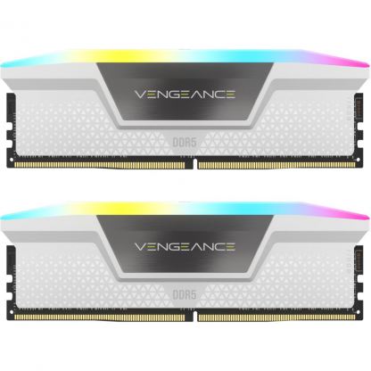 Модуль памяти для компьютера DDR5 64GB (2x32GB) 6000 MHz XMP 3.0 Vengeance RGB White Corsair (CMH64GX5M2B6000C40W)