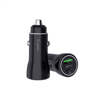 Зарядное устройство T-Phox Rapid T-C08 Car Charger PD20W + QC3.0 18W Black (T-C08 Black)