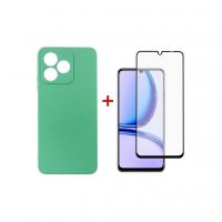 Чехол для мобильного телефона Dengos Kit for Realme C51 case + glass (Mint) (DG-KM-61)