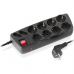 Сетевой фильтр питания REAL-EL REAL-EL RS-10 Protect, 1.8m, black (EL122300038)
