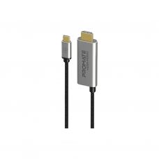Кабель мультимедийный USB-C to HDMI hdmi-pd100.grey Promate (hdmi-pd100.grey)