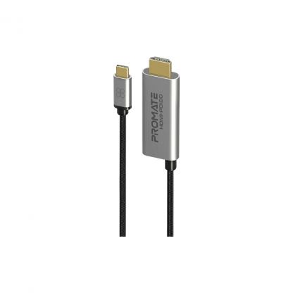 Кабель мультимедийный USB-C to HDMI hdmi-pd100.grey Promate (hdmi-pd100.grey)