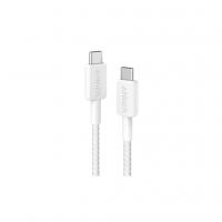 Дата кабель USB-C to USB-C 0.9m nylon 322 white Anker (A81F5H21/A81F5G21)