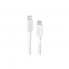 Дата кабель USB-C to USB-C 0.9m nylon 322 white Anker (A81F5H21/A81F5G21)