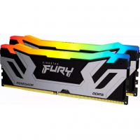 Модуль пам'яті для комп'ютера DDR5 48GB (2x24GB) 8800 MHz Renegade RGB Black/Silver Kingston Fury (ex.HyperX) (KF588CU42RSAK2-48)