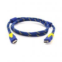 Кабель мультимедийный HDMI M to HDMI M 3.0m V1.4 blue yellow Merlion (YT-HDMI(M)/(M)NY/BL-3.0m)