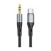 Кабель мультимедійний USB-C to 3.5mm M 1.0m silicone black HOCO (6931474769497)