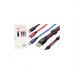 Дата кабель USB 2.0 AM to Lightning + Micro 5P + USB-C 1.2m black red blue XO (XO-NB143-3in1)