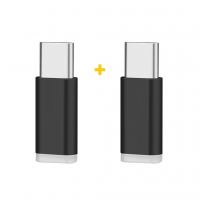 Перехідник Micro 5P F to USB-C M 2PCS black XoKo (XK-AC010-BK2)