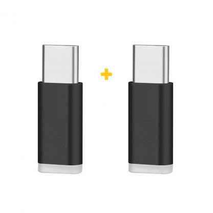 Перехідник Micro 5P F to USB-C M 2PCS black XoKo (XK-AC010-BK2)