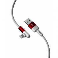 Дата кабель USB 2.0 AM to Lightning 1.0m 2.4A 90° corner white XO (NB152-L-1-WH)