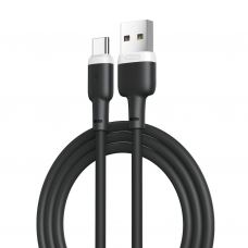 Дата кабель USB 2.0 AM to USB-C 1.0m 2.1A silicone black XO (NB208-TC-1-BK)
