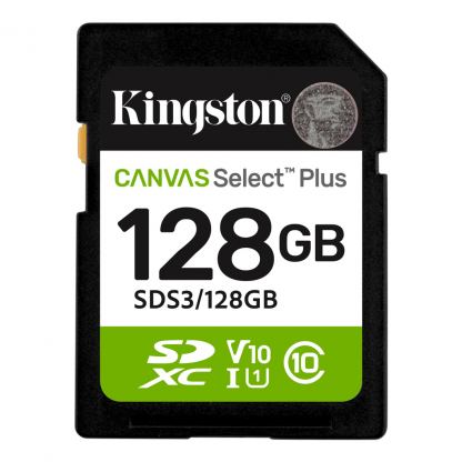 Карта пам'яті Kingston 128GB SDXC class 10 UHS-I V10 A1 Canvas Select Plus (SDS3/128GB)