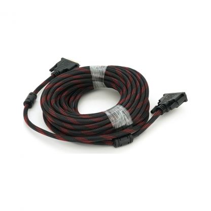 Кабель мультимедійний DVI M to DVI M 10.0m 24+1pin black/red Merlion (YT-DVI(M)/(M)NY/RD-10m)