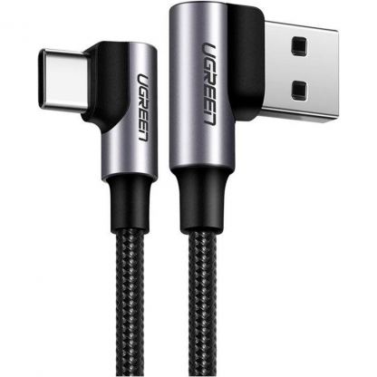 Дата кабель USB 2.0 AM to USB-C 3.0m 3A 90° corner US176 black UGREEN (70875)