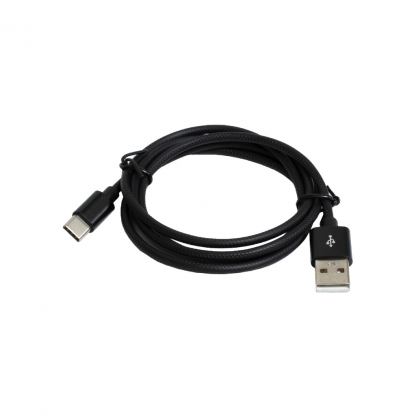 Дата кабель USB 2.0 AM to USB-C 1.0m 2.4A black Patron (CAB-PN-USB-TYPEC-1-B)
