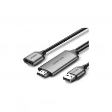 Кабель мультимедійний USB to HDMI 1.5m gray Ugreen (50291)
