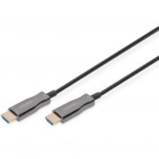 Кабель мультимедійний HDMI M to HDMI M 30m 4K AOC hybrid-fiber black Digitus (AK-330125-300-S)