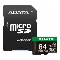 Карта пам'яті ADATA 64GB microSD class 10 UHS-I U3 V30 A2 Speed Plus (UD64GUI3V30A2SP-RA1)