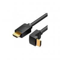 Кабель мультимедийный HDMI M to HDMI M 1.0m V2.0 4K60Hz 90° corner PVC black Vention (AARBF)