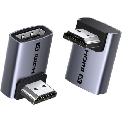 Переходник HDMI M to HDMI F 8K60Hz 48Gbps 90° corner black Ugreen (85632)