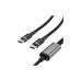 Дата кабель USB-C to 2xUSB-C 1.2m 100W nylon black Acefast (6974316285120)