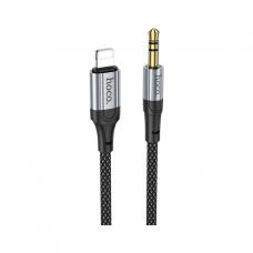 Кабель мультимедийный Lightning to 3.5mm M 1.0m nylon UPA26 black HOCO (6942007608817)