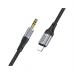 Кабель мультимедійний Lightning to 3.5mm M 1.0m nylon UPA26 black HOCO (6942007608817)
