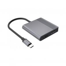 Переходник USB-C M to HDMI F + DisplayPort F 4K60Hz Cablexpert (A-CM-HDMIFDPF-01)