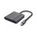 Перехідник USB-C M to HDMI F + DisplayPort F 4K60Hz Cablexpert (A-CM-HDMIFDPF-01)