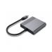 Перехідник USB-C M to HDMI F + DisplayPort F 4K60Hz Cablexpert (A-CM-HDMIFDPF-01)