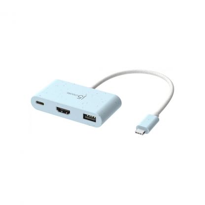 Концентратор J5create USB-C 3-in-1 1xHDMI + 1xUSB 3.2 + 1xUSB-C PD100W blue (JCA379EC-N)