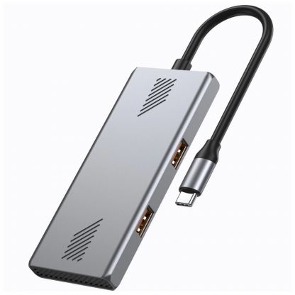 Концентратор Gembird USB-C 4-in-1 2xUSB 3.2 + 2xUSB-C 3.2 silver (UHB-CM-U310-A2C2-01)