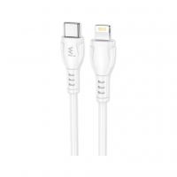Дата кабель USB-C to Lightning 1.0m PD PVC white Wibrand (WI.DC/BO1W-CL)
