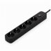 Мережевий фільтр живлення ColorWay CCA-3G1MM 5 розеток, 2m Black (CW-PSEA1052BK)