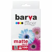 Фотобумага Barva 10x15, 180 g/m2, matt, 100арк (A180-255)