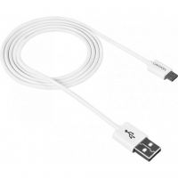 Дата кабель USB 2.0 AM to Micro 5P 1.0m White Canyon (CNE-USBM1W)
