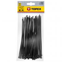 Стяжка Topex чорна, 4.8x200 мм, пластик, 75 шт. (44E978)