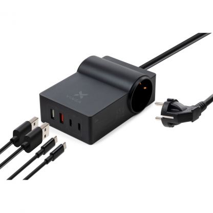 Зарядное устройство Vinga 65W PD/QC 2xUSB-C+2xUSB-A+2xSchukoF 1.5m CEE7/7 (VCHG2OAC65)