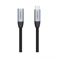 Дата кабель USB-C 3.1 AM/AF 2.0m 10Gbps 100W nylon braid Choetech (XCC-1039-CA-GY)