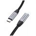 Дата кабель USB-C 3.1 AM/AF 2.0m 10Gbps 100W nylon braid Choetech (XCC-1039-CA-GY)