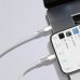Дата кабель USB-C to Lightning 2.0m Cafule Metal PD 20W white Baseus (CATLJK-B02)