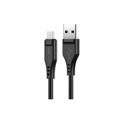 Дата кабель USB 2.0 AM to Micro 5P 1.2m 2.4A TPE C3-09 black Acefast (6974316280880)
